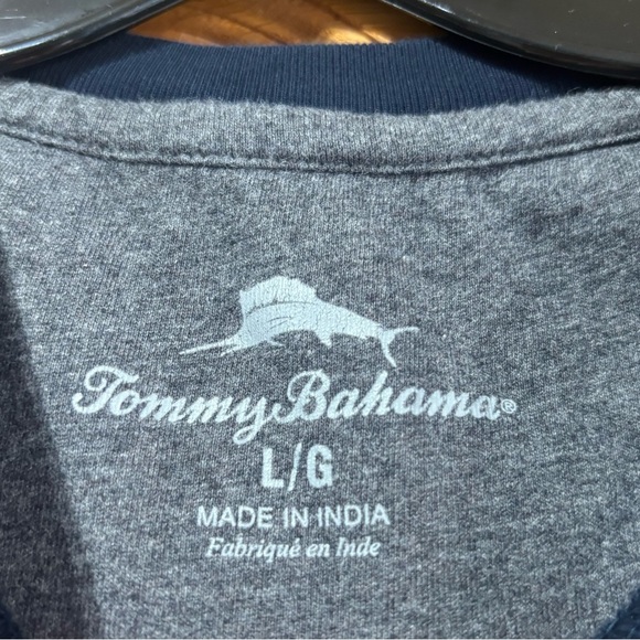 Tommy Bahama Men's Navy Blue Short Sleeve Pocket Tee T-Shirt Large EUC - Picture 2 of 7